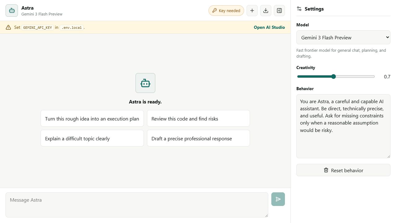 Astra screenshot
