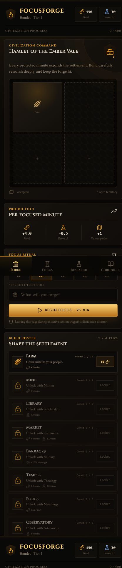 FocusForge screenshot